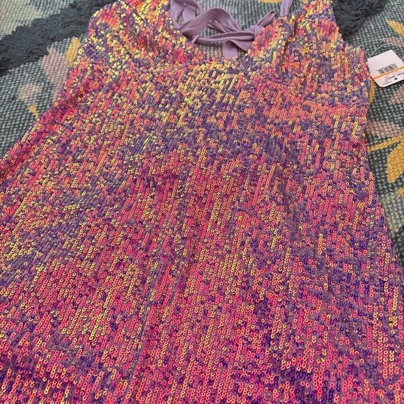 NWT Free People Gold Rush Mini Dress Purple Sequin Small - Picture 4 of 9